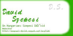 david szepesi business card